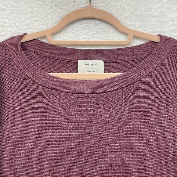 Wilfred Aritzia Sweater Womens XS Merino Wool Cropped Tie Cuff Bell Sleeve - Picture 3 of 9